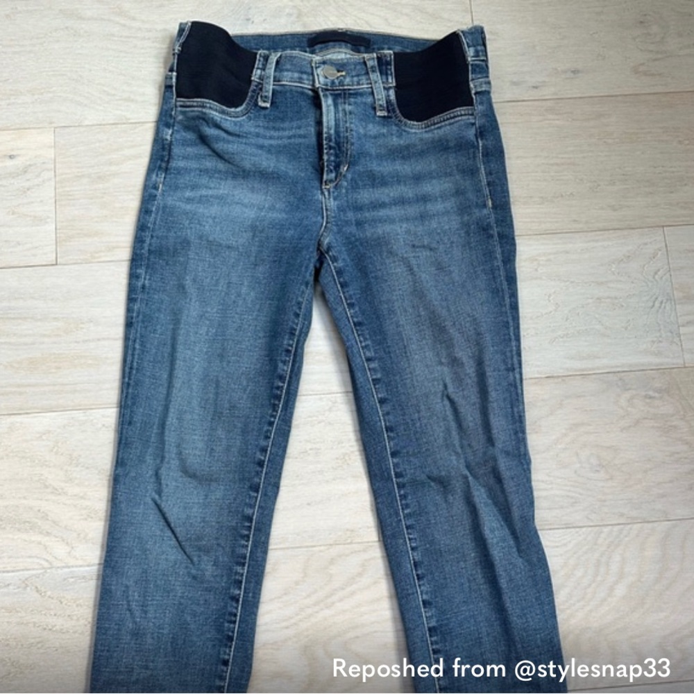 Joe's Jeans Maternity Ankle Crop Jeans with Black Waist Panels